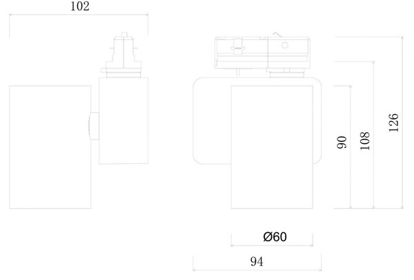 IMPR 707186 Deko-Light 1-fázový kolejnicový systém bodové svítidlo, Nihal Mini, 10,9 W, DIM, 2700 K, 220-240V černá 94 mm