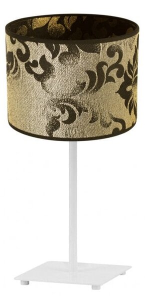 Stolní lampa Werona 1, 1x černé/zlaté textilní stínítko se vzorem, (výběr ze 4 barev konstrukce)