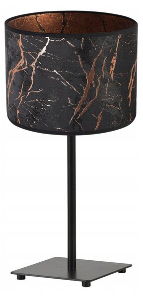 Stolní lampa Werona 3, 1x černé textilní stínítko se vzorem, (výběr ze 4 barev konstrukce), c