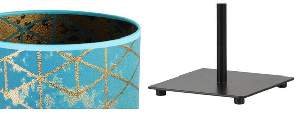 Stolní lampa Werona 4, 1x modré textilní stínítko se vzorem, (výběr ze 4 barev konstrukce), g