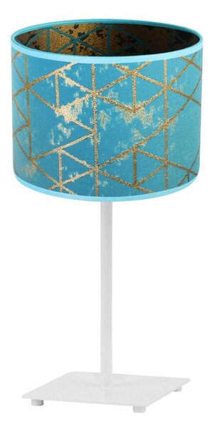 Stolní lampa Werona 4, 1x modré textilní stínítko se vzorem, (výběr ze 4 barev konstrukce), g