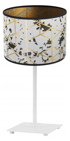 Stolní lampa Werona 5, 1x šedé textilní stínítko se vzorem, (výběr ze 4 barev konstrukce), g