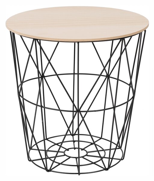 Příruční stolek, přírodní/černá, NANCER TYP 2