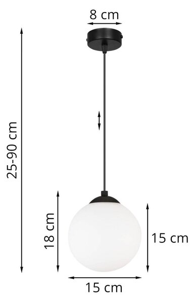 Závěsné svítidlo Florence, 1x bílé skleněné stínítko