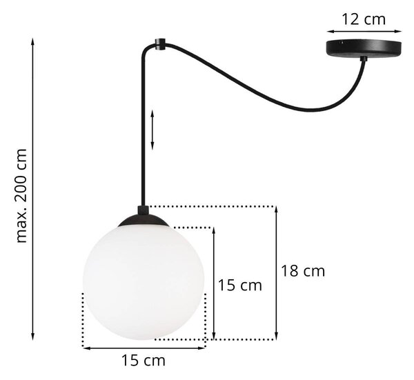 Závěsné svítidlo Florence Spider, 1x bílé skleněné stínítko