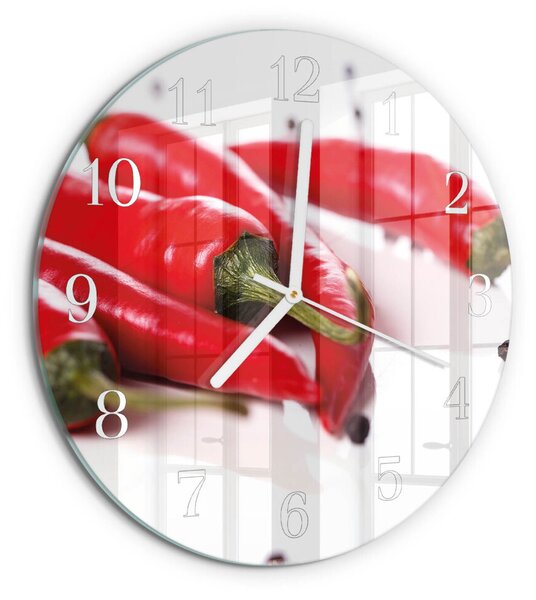 Skleněné hodiny na stěnu Chilli papričky zsob-fi30-00089962