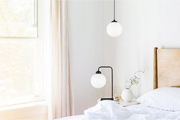 Stolní lampa Florence, 1x bílé skleněné stínítko