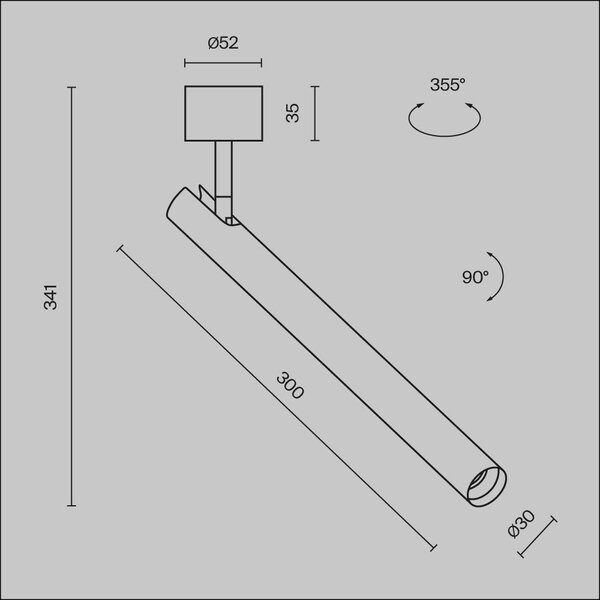 Stropní svítidlo Focus T 6W 36d C141CL-L300-6W3K-B - MAYTONI