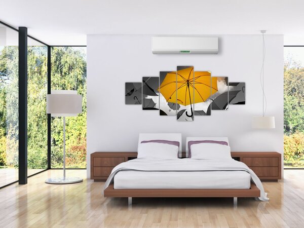 Obraz žlutého deštníku (210x100 cm)