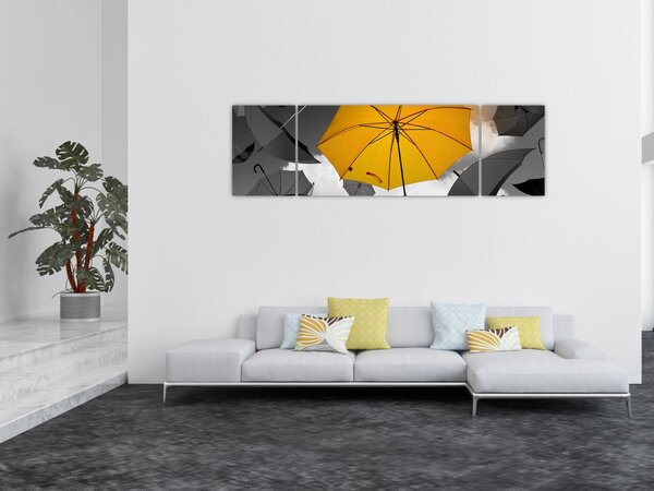 Obraz žlutého deštníku (170x50 cm)