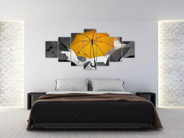 Obraz žlutého deštníku (210x100 cm)