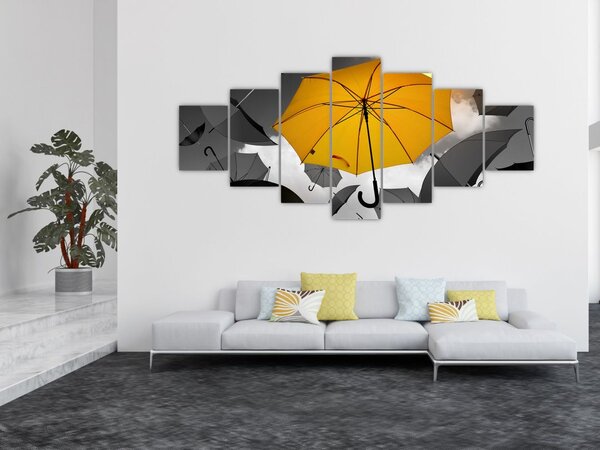 Obraz žlutého deštníku (210x100 cm)