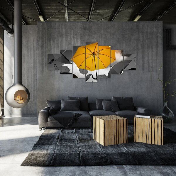 Obraz žlutého deštníku (210x100 cm)