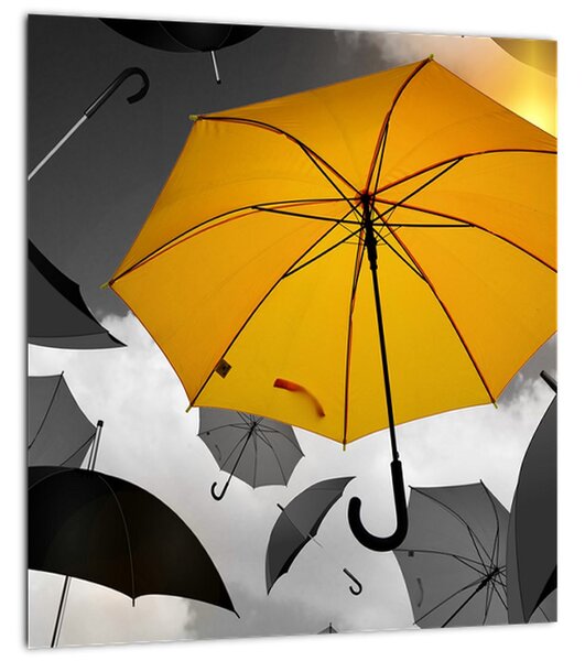 Obraz žlutého deštníku (30x30 cm)