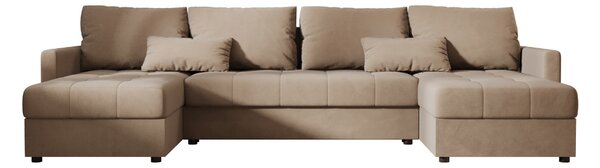Rozkládací sedací souprava do U VENORIA 285x146 cm, béžová + 2 polštářky ZDARMA