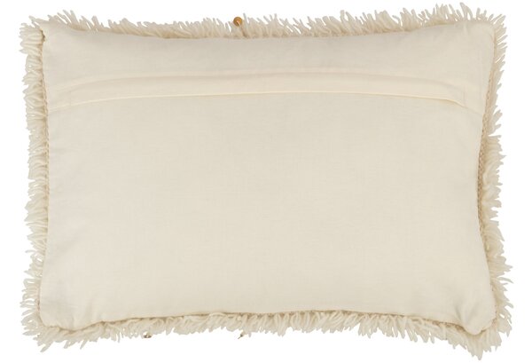 Krémový smyčkový polštář se zlatými flitry Pearl – 40*60*20 cm - J-Line by Jolipa