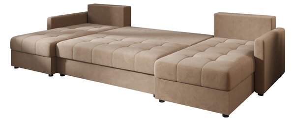 Rozkládací sedací souprava do U VENORIA 285x146 cm, béžová + 2 polštářky ZDARMA