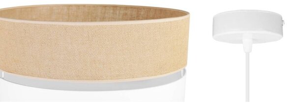 Závěsné svítidlo Juta, 1x jutové/bílé textilní stínítko, (fi 40cm), w