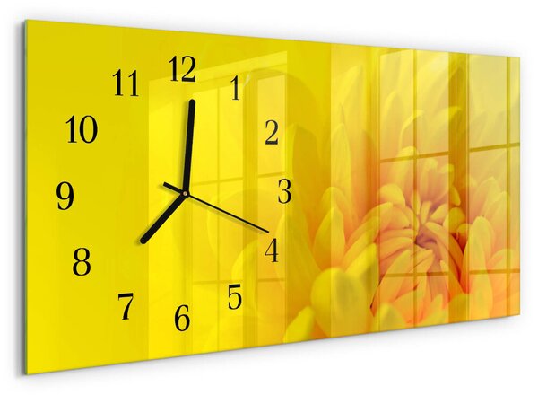 Skleněné hodiny horizontální Květ zsppc-60x30-00295315
