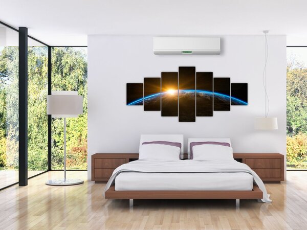 Obraz planety země z vesmíru (210x100 cm)