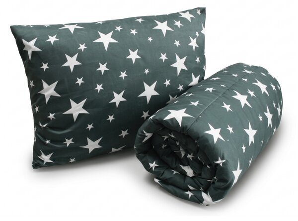 Set celoroční přikrývky 140x200 cm z dutého vlákna s polštářem 70x90 cm DREAM STAR