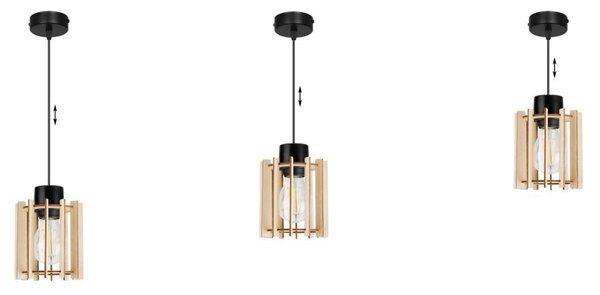 Závěsné svítidlo Timber 7, 1x dřevěné stínítko