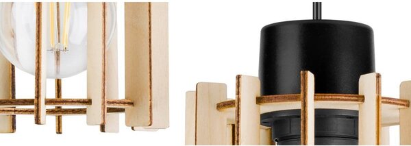 Závěsné svítidlo Timber 7, 1x dřevěné stínítko