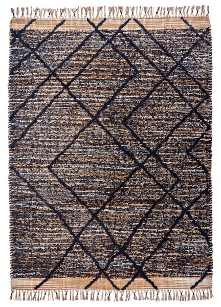 House Doctor Béžový žíhaný koberec Moro 140 x 200 cm