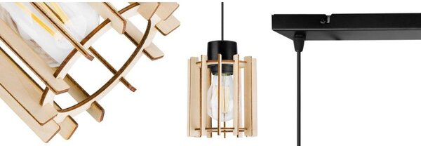 Závěsné svítidlo Timber 7, 2x dřevěné stínítko