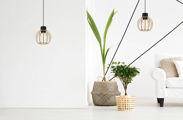 Závěsné svítidlo Timber 8, 1x dřevěné stínítko