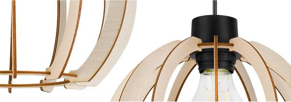 Závěsné svítidlo Timber 9, 1x dřevěné stínítko