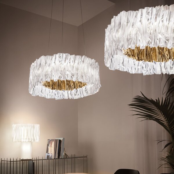 SLAMP ACRSM00GLD01T30NMTEU Accordéon, designové svítidlo se zlatou, 52W 3000K stmívatelné, prům. 57cm