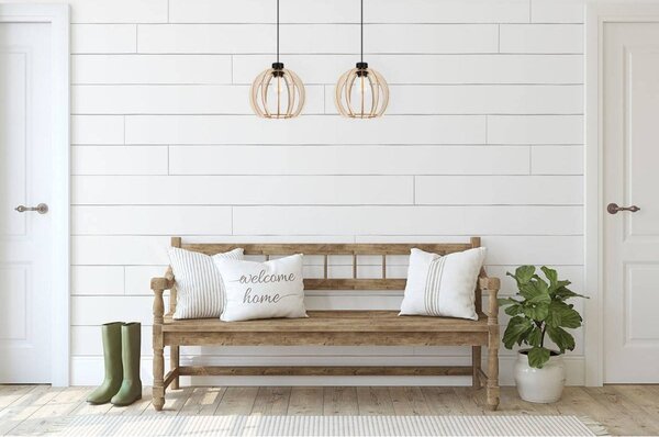 Závěsné svítidlo Timber 9, 2x dřevěné stínítko