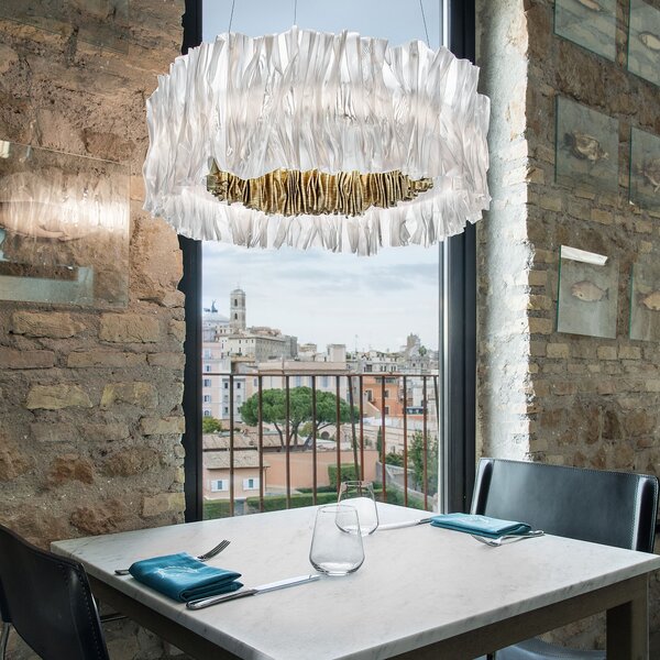 SLAMP ACRSM00GLD01T30NMTEU Accordéon, designové svítidlo se zlatou, 52W 3000K stmívatelné, prům. 57cm