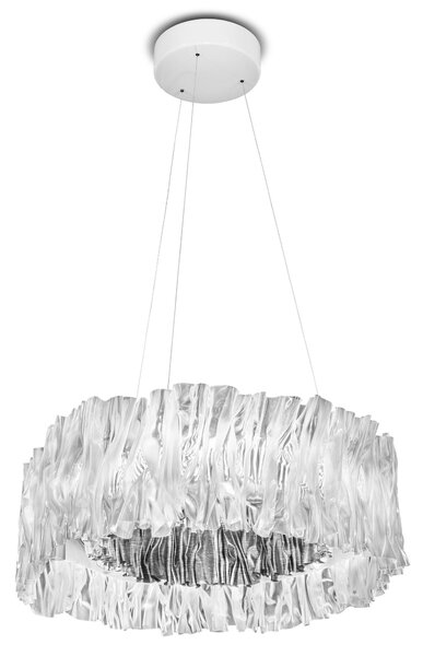 SLAMP ACRSM00SLV01T27NMTEU Accordéon, designové svítidlo se stříbrnou, 52W 2700K stmívatelné, prům. 57cm