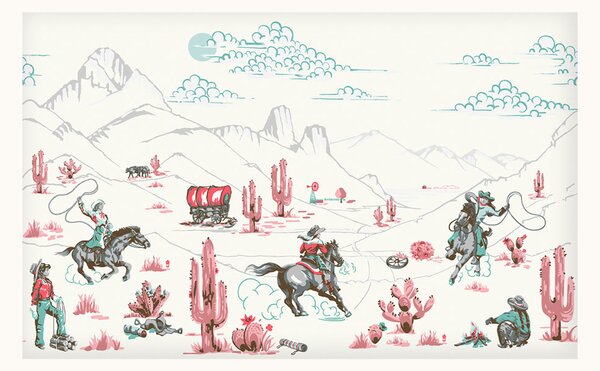 Vliesová obrazová tapeta na zeď, Cowgirls, 127727FXST, Cath Kidstone