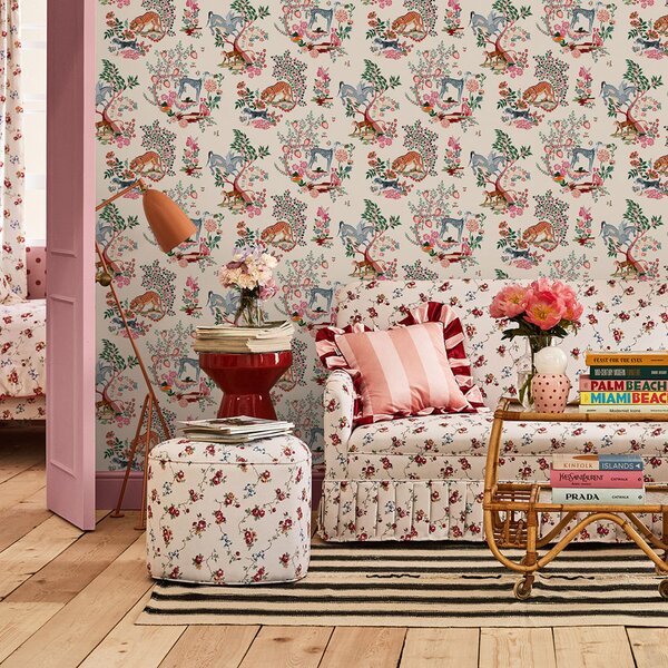 Vliesová tapeta na zeď, krémová, rostliny, zvířata, 125527, Cath Kidstone