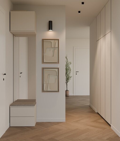 TP Living Předsíňová stěna se zrcadlem Haga 1L2S 50 cm kašmír