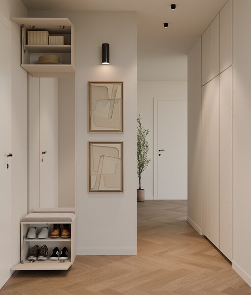 TP Living Předsíňová stěna se zrcadlem Haga 1L 50 cm kašmír