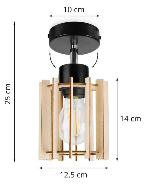 Bodové svítidlo Timber 7, 1x dřevěné stínítko, kp
