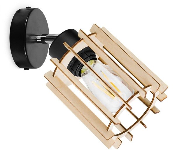Bodové svítidlo Timber 7, 1x dřevěné stínítko, kp