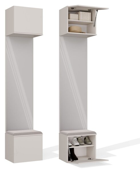 TP Living Předsíňová stěna se zrcadlem Haga 1L 50 cm kašmír
