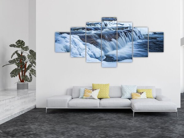 Obraz řeky v zimě (210x100 cm)