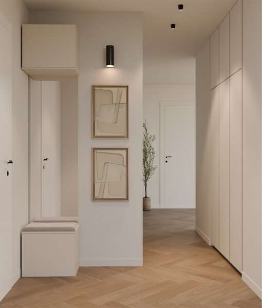 TP Living Předsíňová stěna se zrcadlem Haga 1L 50 cm kašmír