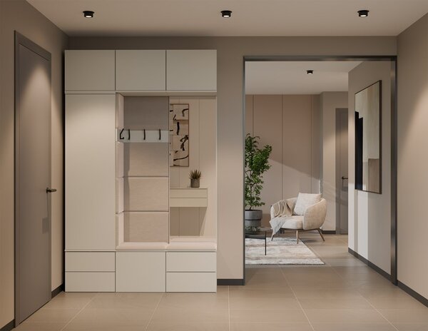 TP Living Předsíňová stěna se zrcadlem Haga 1L2S 50 cm kašmír