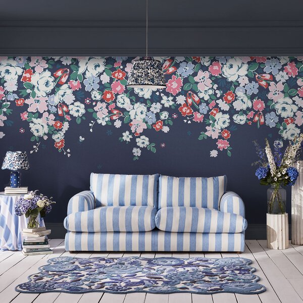 Vliesová obrazová tapeta na zeď, modrá, květiny, 127790FXST, Cath Kidstone