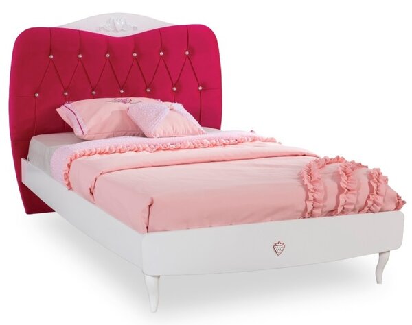 Studentská postel 120x200cm Rosie - bílá/rubínová