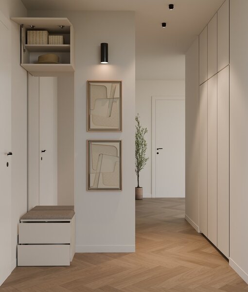 TP Living Předsíňová stěna se zrcadlem Haga 1L2S 50 cm kašmír