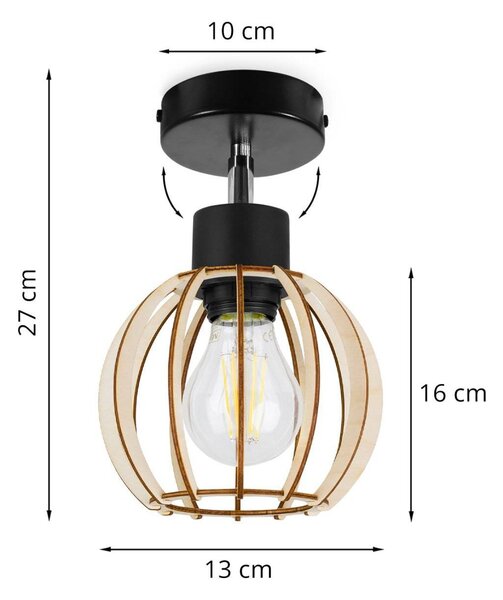 Bodové svítidlo Timber 8, 1x dřevěné stínítko, kp