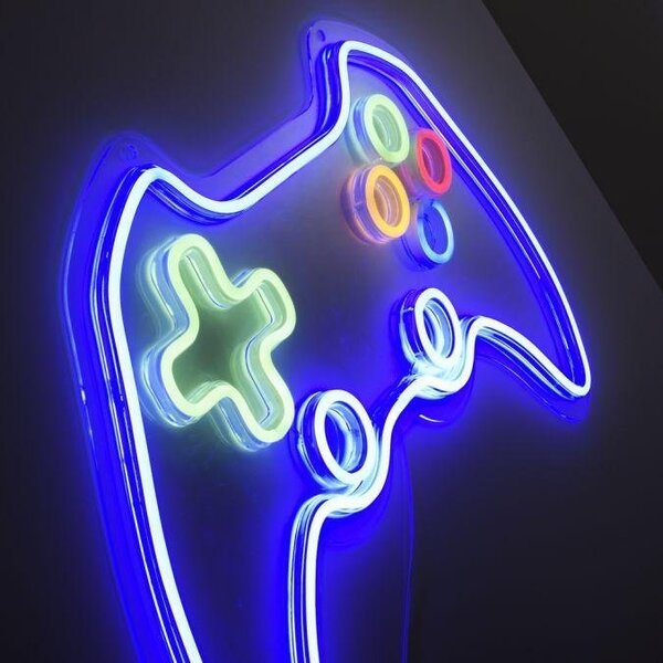 LD 85022-70 NEON-GAMER LED nástěnné svítidlo vícebarevné motiv gamepad ovladače USB dekorace - LEUCHTEN DIREKT / JUST LIGHT